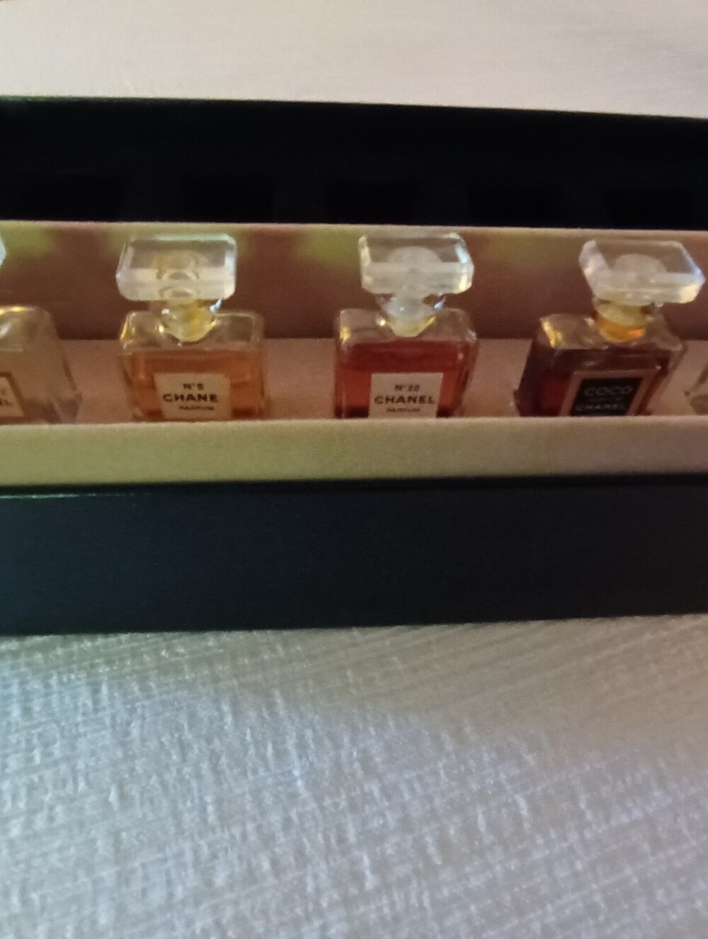 Vintage Chanel Miniature Collector Box 5 assorted perfect for luxury display